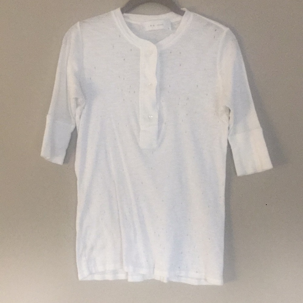 IRO Jeans Ernesta Linen distressed button top